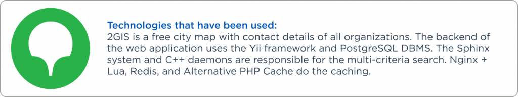 2GIS companie that use the Yii framework