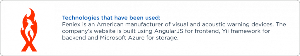 Feniex companie that use the Yii framework