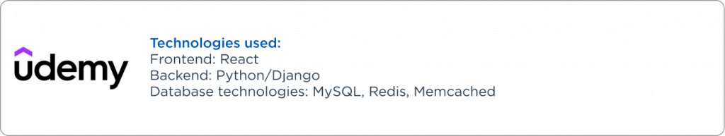 Udemy companie that use python/django