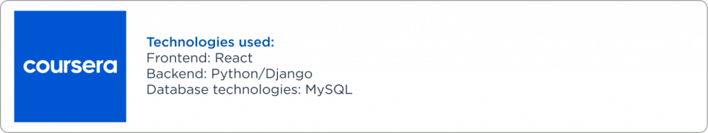 Coursera companie that use python/django