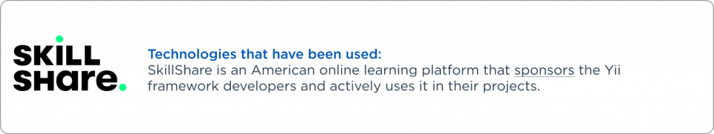 SkillShare companie that use the Yii framework