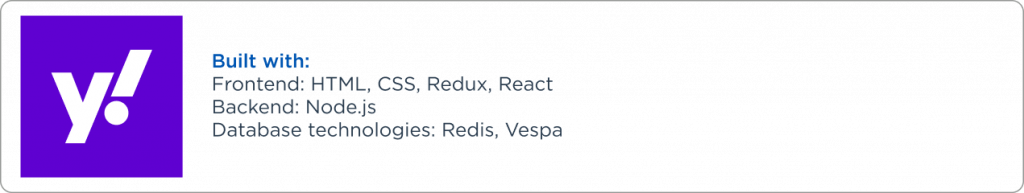 Yahoo companie that use Node.js